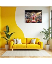 Lord Krishna Laminated Photo - 7x9 Inches, Divine Blessings For Home & Office And Temple Decoration (F16075)