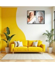 Sri Aurobindo & The Mother Laminated Photo - 9x11 Inches, Divine Blessings For Home & Office And Temple Decoration (F16150)