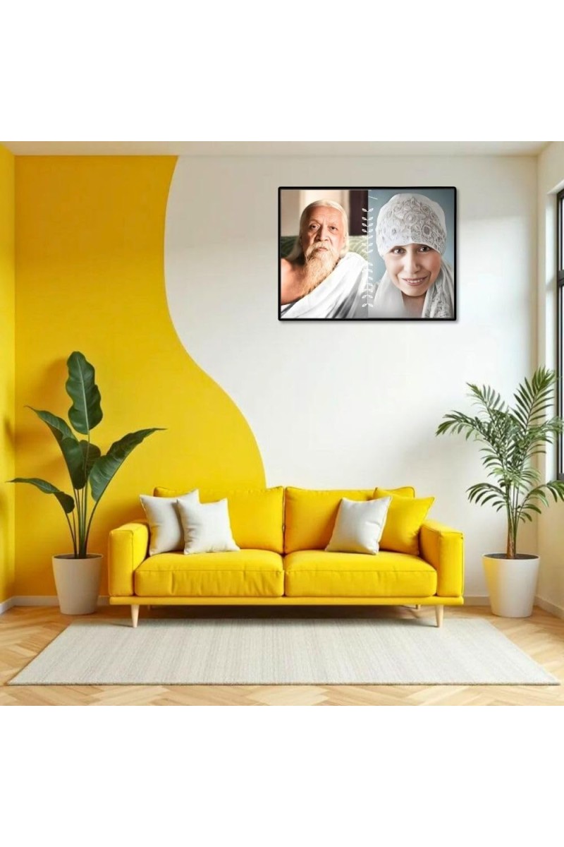 Sri Aurobindo & The Mother Laminated Photo - 9x11 Inches, Divine Blessings For Home & Office And Temple Decoration (F16150)