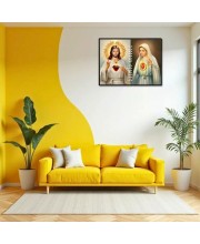 Jesus Virgin Mary Laminated Photo - 7x9 Inches, Divine Blessings For Home & Office And Temple Decoration (F16223)