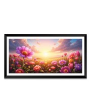 Nature Landscape Floating Frame Scenery Digital Print - (I5750) - 18x36 inch Modern Nature Wall Art for Living Room, Bedroom, Office, Hotels, Drawing Room