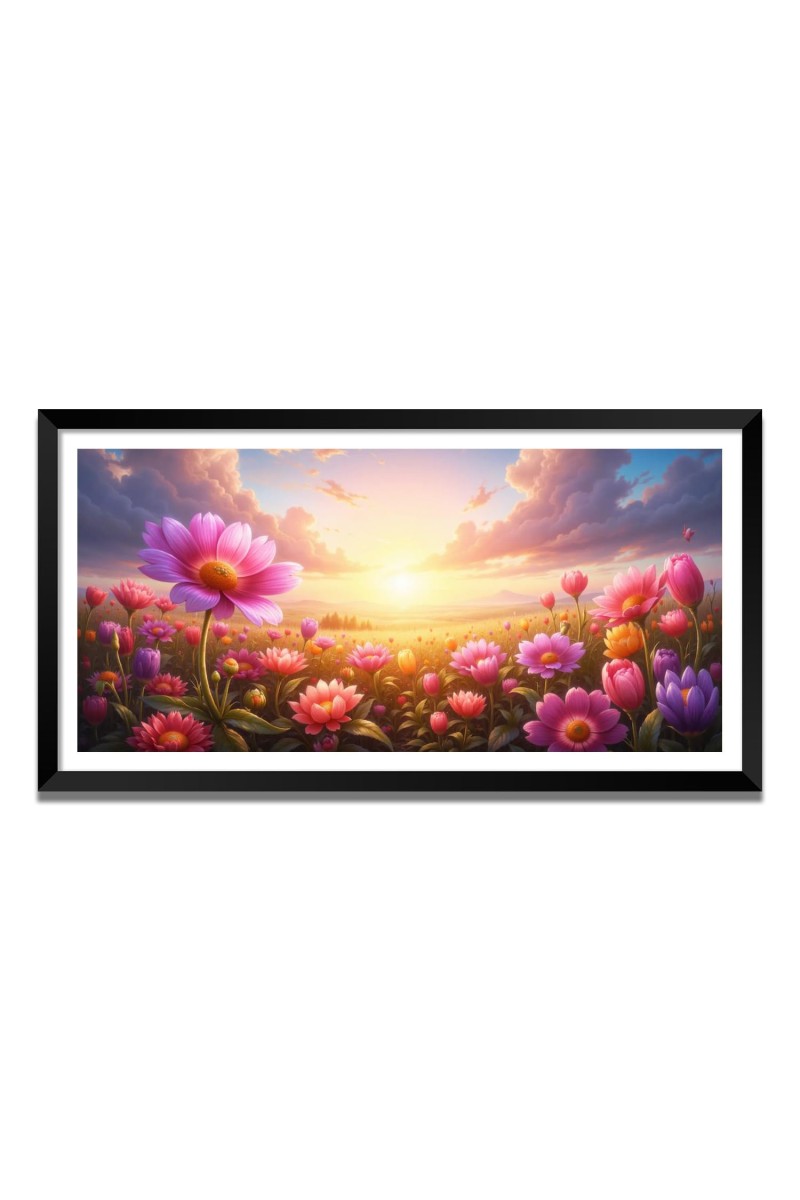 Nature Landscape Floating Frame Scenery Digital Print - (I5750) - 24x36 inch Modern Nature Wall Art for Living Room, Bedroom, Office, Hotels, Drawing Room
