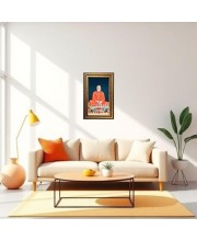 Paramahamsa Yogananda Digital Golden Balck Color Photo Frame | Hindu Religious Wall Decor | 14x20 Inches - Inspirational Wall Art For Office, Home Decor - Ideal Spiritual Gift (F16528)