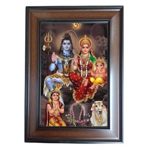 Hitech Sales - Shiv Pariwar Polystyrene Photo Frame for Wall Decor Home, Office, and Temple (Printed Photo, Pack of 1) Hitech Sales - Shiv Pariwar Polystyrene Photo Frame for Wall Decor Home, Office, and Temple (Printed Photo, Pack of 1)
