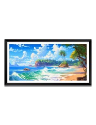 Nature Landscape Floating Frame Scenery Digital Print - (I5618) - 18x36 inch Modern Nature Wall Art for Living Room, Bedroom, Office, Hotels, Drawing Room