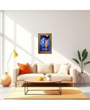 Gaura Nitai Digital Golden Balck Color Photo Frame | Hindu Religious Wall Decor | 10x16 Inches - Inspirational Wall Art For Office, Home Decor - Ideal Spiritual Gift (F16700)
