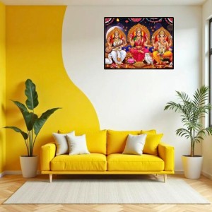 Lord Ganrsha Laxmi Saraswati Laminated Photo - 11x13 Inches, Divine Blessings For Home & Office And Temple Decoration (F16082) Lord Ganrsha Laxmi Saraswati Laminated Photo - 11x13 Inches, Divine Blessings For Home & Office And Temple Decoration (F16082)
