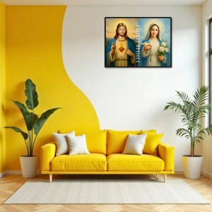 Jesus Christ-Our Lady Of Rosary Laminated Photo - 7x9 Inches, Divine Blessings For Home & Office And Temple Decoration (F16282) Jesus Christ-Our Lady Of Rosary Laminated Photo - 7x9 Inches, Divine Blessings For Home & Office And Temple Decoration (F16282)