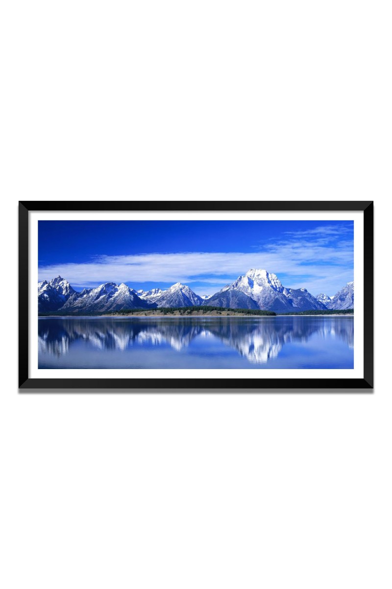 Nature Landscape Floating Frame Scenery Digital Print - (I5724) - 18x36 inch Modern Nature Wall Art for Living Room, Bedroom, Office, Hotels, Drawing Room