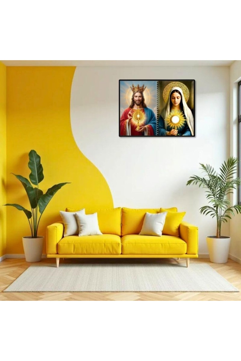 Immaculate Heart Of Mary Laminated Photo - 9x11 Inches, Divine Blessings For Home & Office And Temple Decoration (F16450)