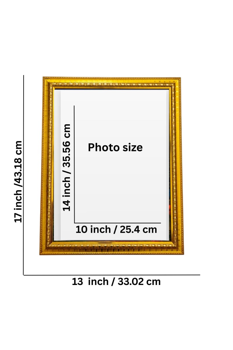 Shiva Parvati Family Photo Frame with Lord Ganesha & Kartikeya &ndash; Golden Decorative Religious Wall Art Frame for Home Temple, Living Room & Office | HD Printed Divine Hindu God Poster with Premium Frame