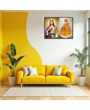 Jesus Lady Of Velankanni Laminated Photo - 7x9 Inches, Divine Blessings For Home & Office And Temple Decoration (F16203)