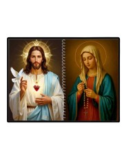 Jesus Christ-Our Lady Of Rosary Laminated Photo - 7x9 Inches, Divine Blessings For Home & Office And Temple Decoration (F16377)