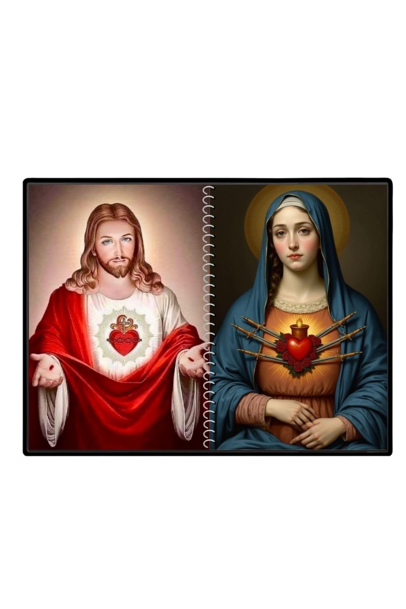 Jesus Christ-Our Lady Of Sorrows Laminated Photo - 7x9 Inches, Divine Blessings For Home & Office And Temple Decoration (F16338)