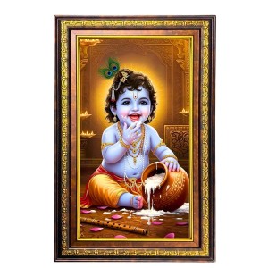 Lord Krishna Digital Golden Balck Color Photo Frame | Hindu Religious Wall Decor | 18x24 Inches - Inspirational Wall Art For Office, Home Decor - Ideal Spiritual Gift (F16791) Lord Krishna Digital Golden Balck Color Photo Frame | Hindu Religious Wall Decor | 18x24 Inches - Inspirational Wall Art For Office, Home Decor - Ideal Spiritual Gift (F16791)