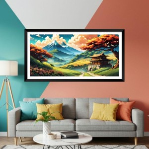 Nature Landscape Floating Frame Scenery Digital Print - (I5597) - 18x36 inch Modern Nature Wall Art for Living Room, Bedroom, Office, Hotels, Drawing Room Nature Landscape Floating Frame Scenery Digital Print - (I5597) - 18x36 inch Modern Nature Wall Art for Living Room, Bedroom, Office, Hotels, Drawing Room