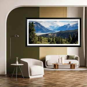 Nature Landscape Floating Frame Scenery Digital Print - (I5815) - 18x36 inch Modern Nature Wall Art for Living Room, Bedroom, Office, Hotels, Drawing Room