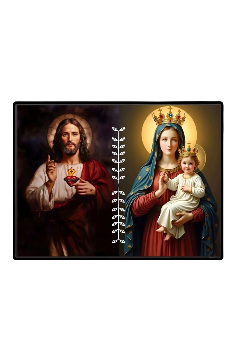 Jesus Christ-Our Lady Of Perpetual Help Laminated Photo - 7x9 Inches, Divine Blessings For Home & Office And Temple Decoration (F16262)