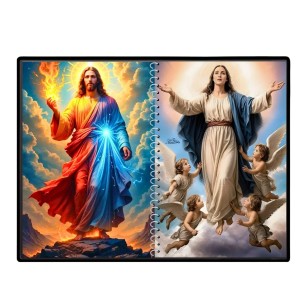 Jesus Christ - Virgin Mary Laminated Photo - 7x9 Inches, Divine Blessings For Home & Office And Temple Decoration (F16396)