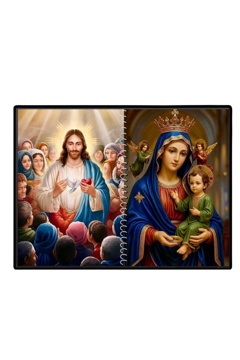 Jesus Christ-Our Lady Of Perpetual Help Laminated Photo - 7x9 Inches, Divine Blessings For Home & Office And Temple Decoration (F16365)