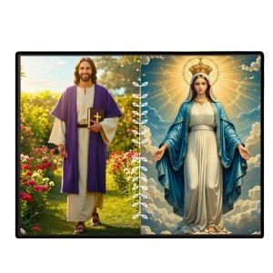Jesus Mother Virgin Mary Laminated Photo - 5x7 Inches, Divine Blessings For Home & Office And Temple Decoration (F16237)