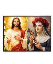 Jesus Christ-St. Therese Of Lisieux Laminated Photo - 7x9 Inches, Divine Blessings For Home & Office And Temple Decoration (F16401)