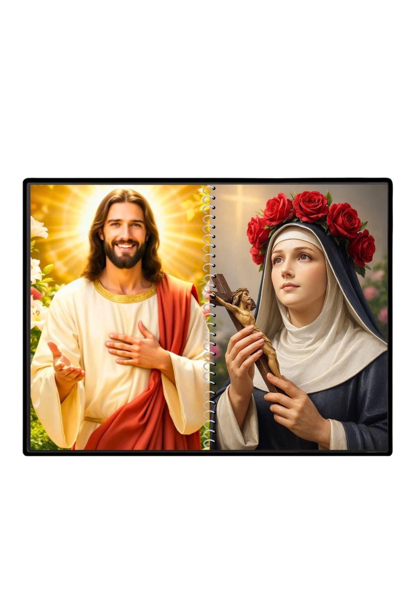 Jesus Christ-St. Therese Of Lisieux Laminated Photo - 7x9 Inches, Divine Blessings For Home & Office And Temple Decoration (F16401)