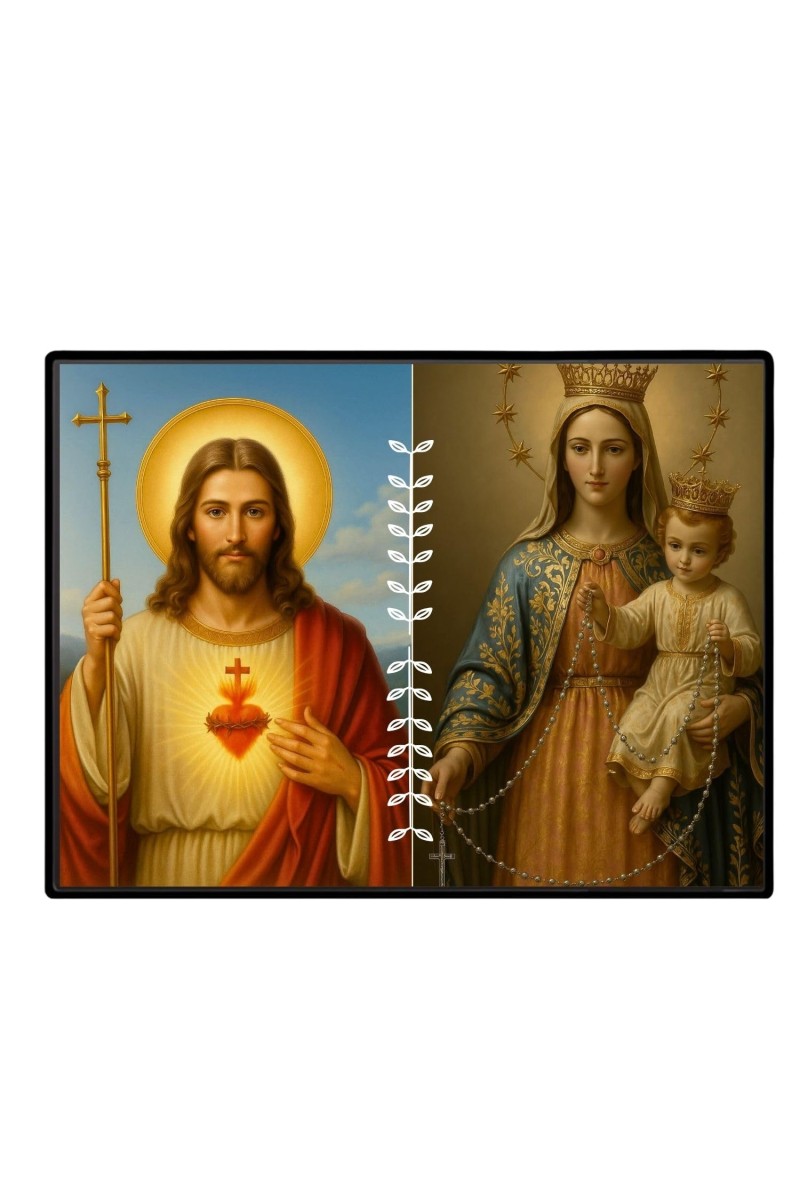 Jesus Lady Of FatimaLaminated Photo - 7x9 Inches, Divine Blessings For Home & Office And Temple Decoration (F16219)