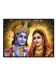 Lord RadhaKrishna Laminated Photo - 7x9 Inches, Divine Blessings For Home & Office And Temple Decoration (F16087)