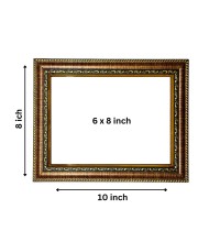 HiTech Sales Yashoda Reprimands Bal Gopal Drinking Milk from Cow's Udder Painting for Living Room, Home Decor, Bedroom, Office with PVC Frame & Front Face - Glass (10 x 8 in)
