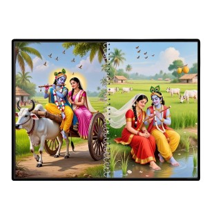 Lord Radha Krishna Laminated Photo - 9x11 Inches, Divine Blessings For Home & Office And Temple Decoration (F16302)