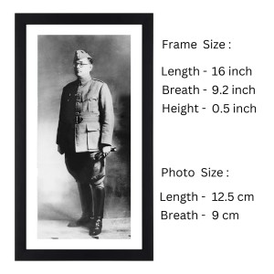 Netaji Subhas Chandra Bose Black Photograph in Army Uniform |Historical Wall Art | Military Attire | Perfect for Home or Office Decor Netaji Subhas Chandra Bose Black Photograph in Army Uniform |Historical Wall Art | Military Attire | Perfect for Home or Office Decor