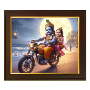 Hitech Sales Laddu Bal Gopal Lord Shri Krishna Baby Child Wall Painting Framed Home Decor (10x12) inch Hitech Sales Laddu Bal Gopal Lord Shri Krishna Baby Child Wall Painting Framed Home Decor (10x12) inch