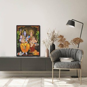 Shiva Family Laminated Photo - 5x7 Inches, Divine Blessings for Home & Office and Temple Decoration Shiva Family Laminated Photo - 5x7 Inches, Divine Blessings for Home & Office and Temple Decoration