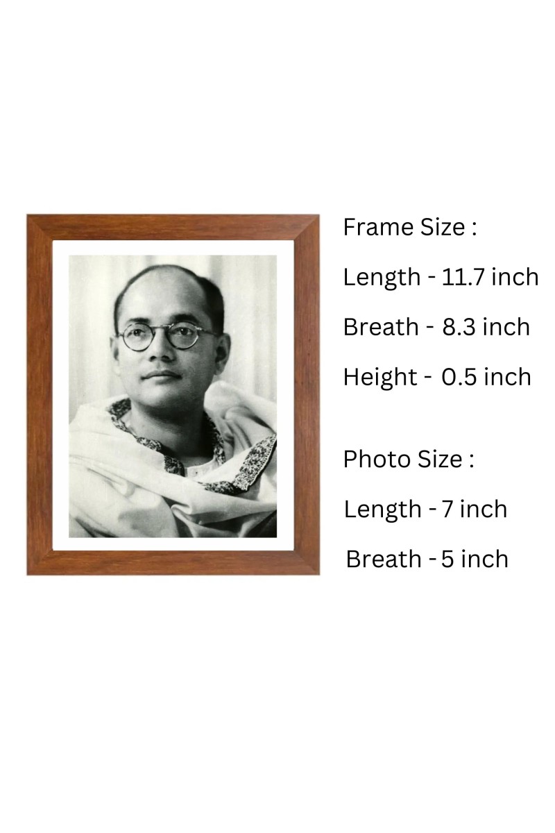 Generic Netaji Subhas Chandra Bose Black Photograph | Historical Wall Art | Ideal for Living Room or Office Decor