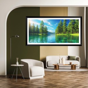 Nature Landscape Floating Frame Scenery Digital Print - (I5816) - 18x36 inch Modern Nature Wall Art for Living Room, Bedroom, Office, Hotels, Drawing Room