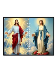 Jesus Christ-Our Lady Of Grace Laminated Photo - 7x9 Inches, Divine Blessings For Home & Office And Temple Decoration (F16287)