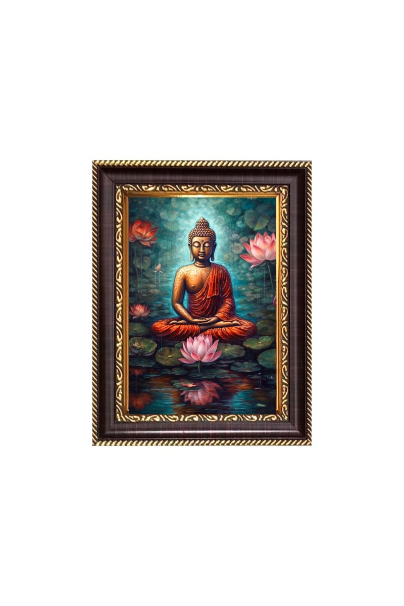Goutam Buddha Digital Print Photo 10.7x12.7 inches - Vibrant Religious Wall Art for Home or Office Decor.