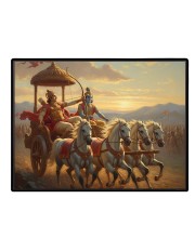 Lord Krishna Laminated Photo - 7x9 Inches, Divine Blessings For Home & Office And Temple Decoration (F16074)