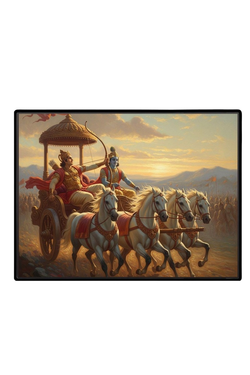 Lord Krishna Laminated Photo - 7x9 Inches, Divine Blessings For Home & Office And Temple Decoration (F16074)