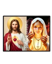 Jesus Christ-Our Lady Of Rosary Laminated Photo - 7x9 Inches, Divine Blessings For Home & Office And Temple Decoration (F16281)