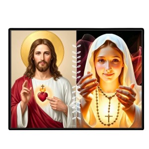Jesus Christ-Our Lady Of Rosary Laminated Photo - 7x9 Inches, Divine Blessings For Home & Office And Temple Decoration (F16281) Jesus Christ-Our Lady Of Rosary Laminated Photo - 7x9 Inches, Divine Blessings For Home & Office And Temple Decoration (F16281)