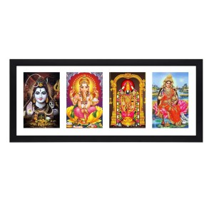 Lord Shiva, Lord Ganesh, Lord Tirupati Balaji and Godess Maa Laxmi four colored Photos in One Frame | Spiritual Devotional Wall Art | Photos for puja room, wall and table top Lord Shiva, Lord Ganesh, Lord Tirupati Balaji and Godess Maa Laxmi four colored Photos in One Frame | Spiritual Devotional Wall Art | Photos for puja room, wall and table top