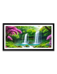 Nature Landscape Floating Frame Scenery Digital Print - (I5855) - 24x48 inch Modern Nature Wall Art for Living Room, Bedroom, Office, Hotels, Drawing Room