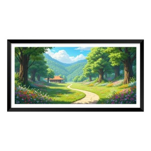 Nature Landscape Floating Frame Scenery Digital Print - (I5909) - 18x36 inch Modern Nature Wall Art for Living Room, Bedroom, Office, Hotels, Drawing Room Nature Landscape Floating Frame Scenery Digital Print - (I5909) - 18x36 inch Modern Nature Wall Art for Living Room, Bedroom, Office, Hotels, Drawing Room
