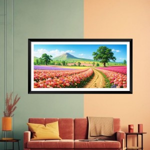 Nature Landscape Floating Frame Scenery Digital Print - (I5874) - 24x36 inch Modern Nature Wall Art for Living Room, Bedroom, Office, Hotels, Drawing Room