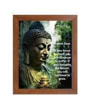 Buddha & Famous Quote Brown Frame, 14x18InchesInspirational Wall Art for Office, Home DecorIdeal Spiritual Gift