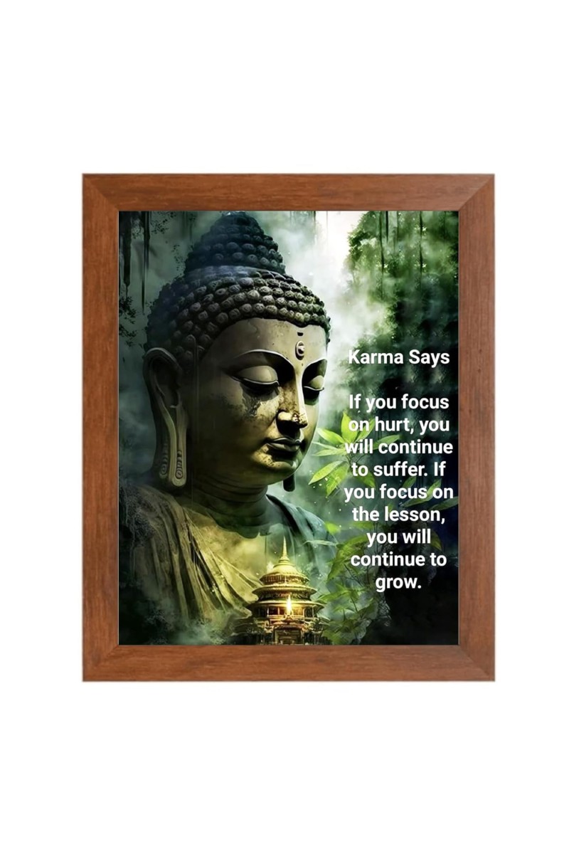 Buddha & Famous Quote Brown Frame, 10x14InchesInspirational Wall Art for Office, Home DecorIdeal Spiritual Gift