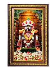 Lord Jagannath Digital Golden Balck Color Photo Frame | Hindu Religious Wall Decor | 18x24 Inches - Inspirational Wall Art For Office, Home Decor - Ideal Spiritual Gift (F16689)
