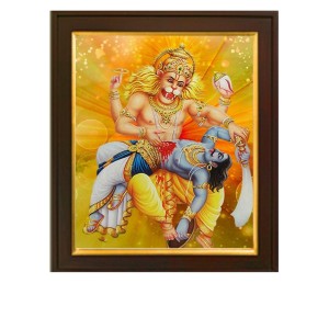 HI Tech Sales Narasimha Beautiful Sparkle Print Painting Photo Frame (10 x 12 Inch)